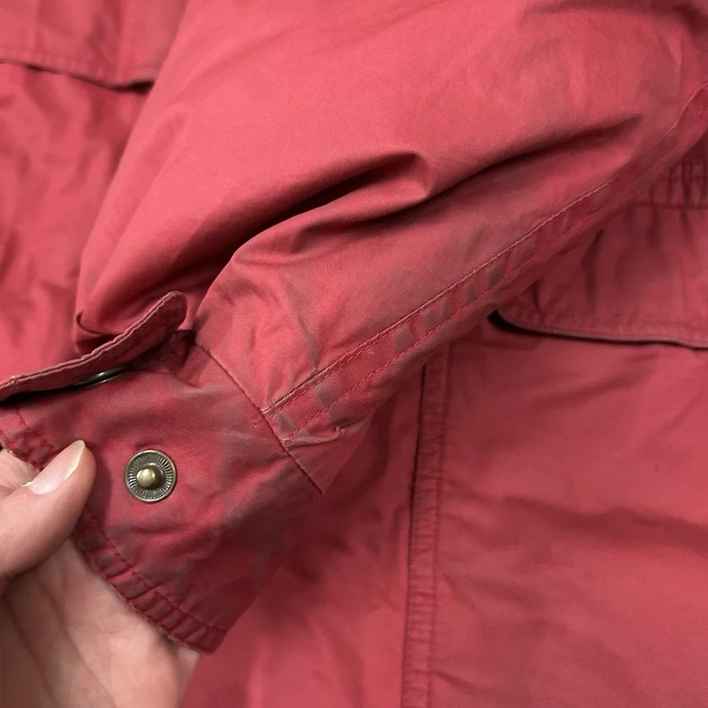 Vintage Eddie Bauer Goose Down Puffer Jacket Women's Large‎ Red Full Zip